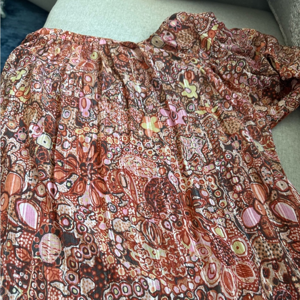 A.L.C. 295 Grace Silk Blend Top in
Sorbet Pink Multicolor Floral Print